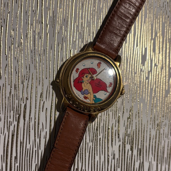 Lorus Other - Lorus Brown Leather Watch with Ariel Mermaid Design